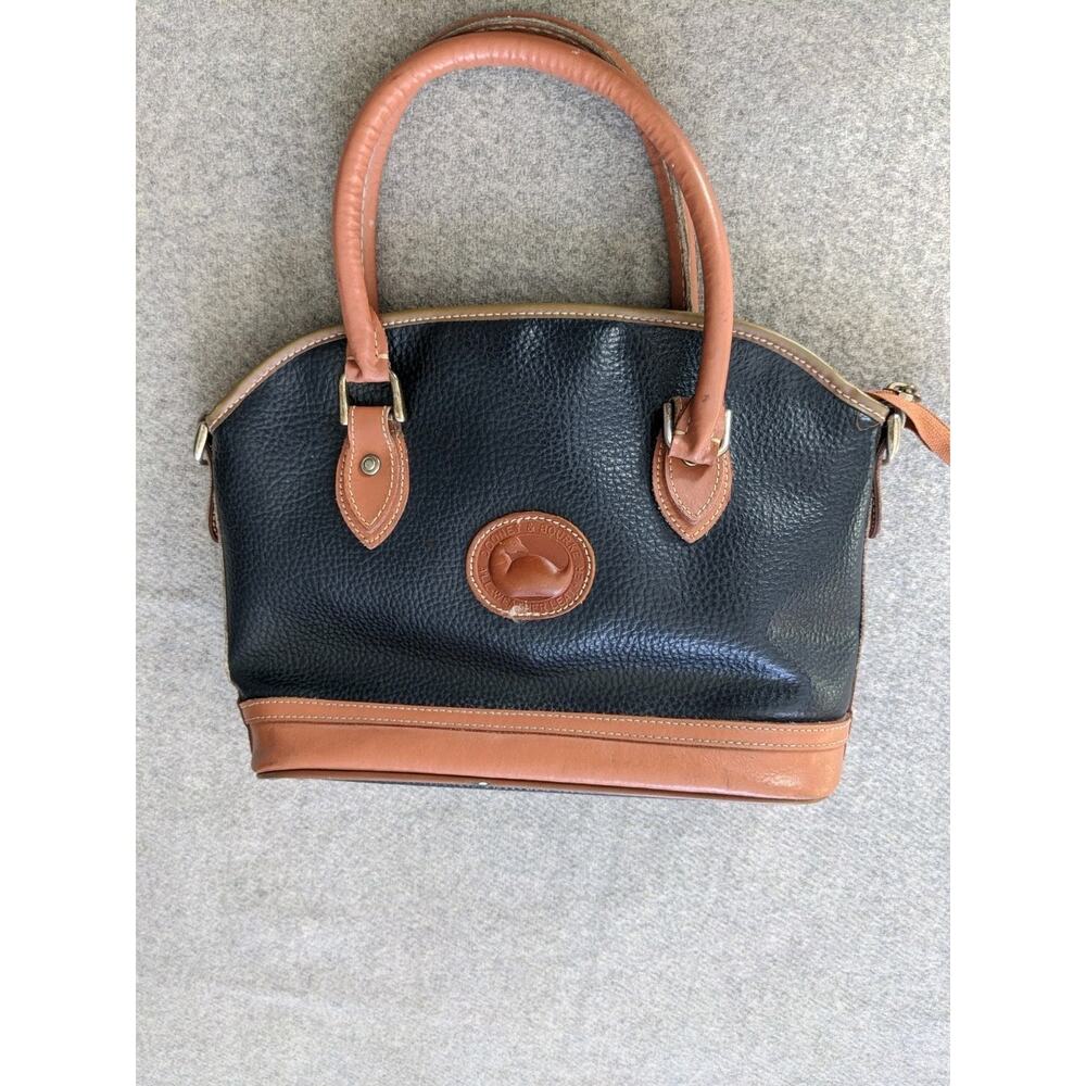 Dooney Bourke Vintage Norfolk Satchel Handbag Green Brown Made In USA Rare